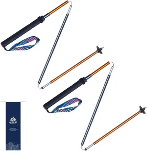 AONIJIE 2Pcs Trekking Poles Aluminum 7075 - Collapsible Lightweight Walking Hiking Sticks with Quick Lock System
