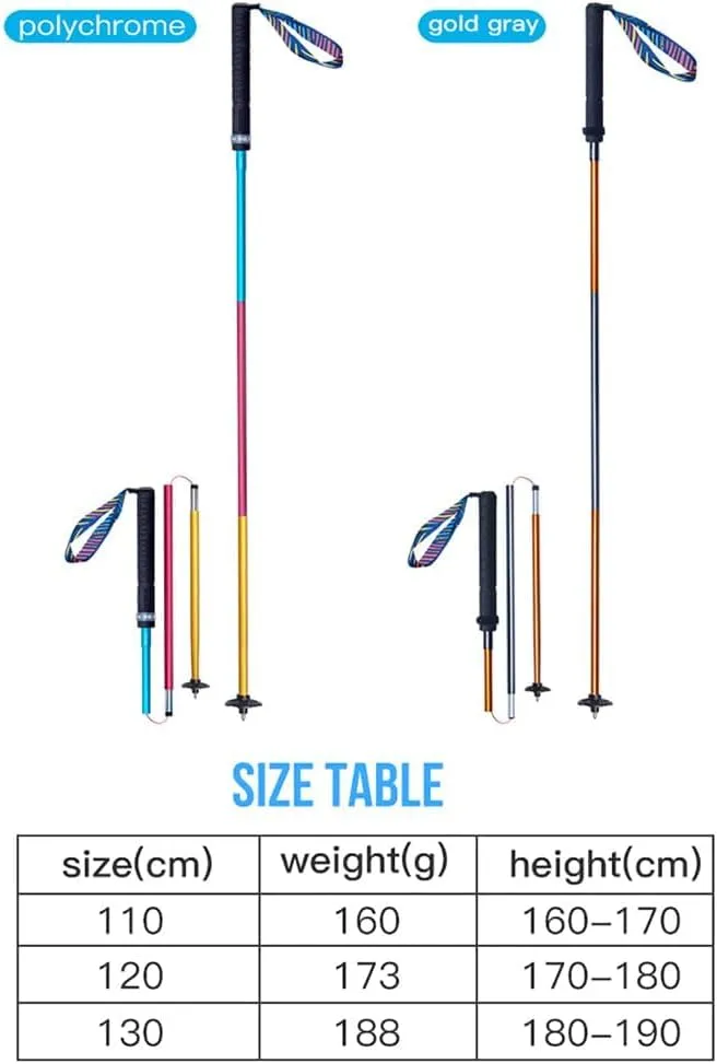 AONIJIE 2pcs Z-Type Trekking Poles, Foldable Carbon Rod Aluminum Alloy Walking Stick, Suitable for Off-Road, Mountaineering, Running
