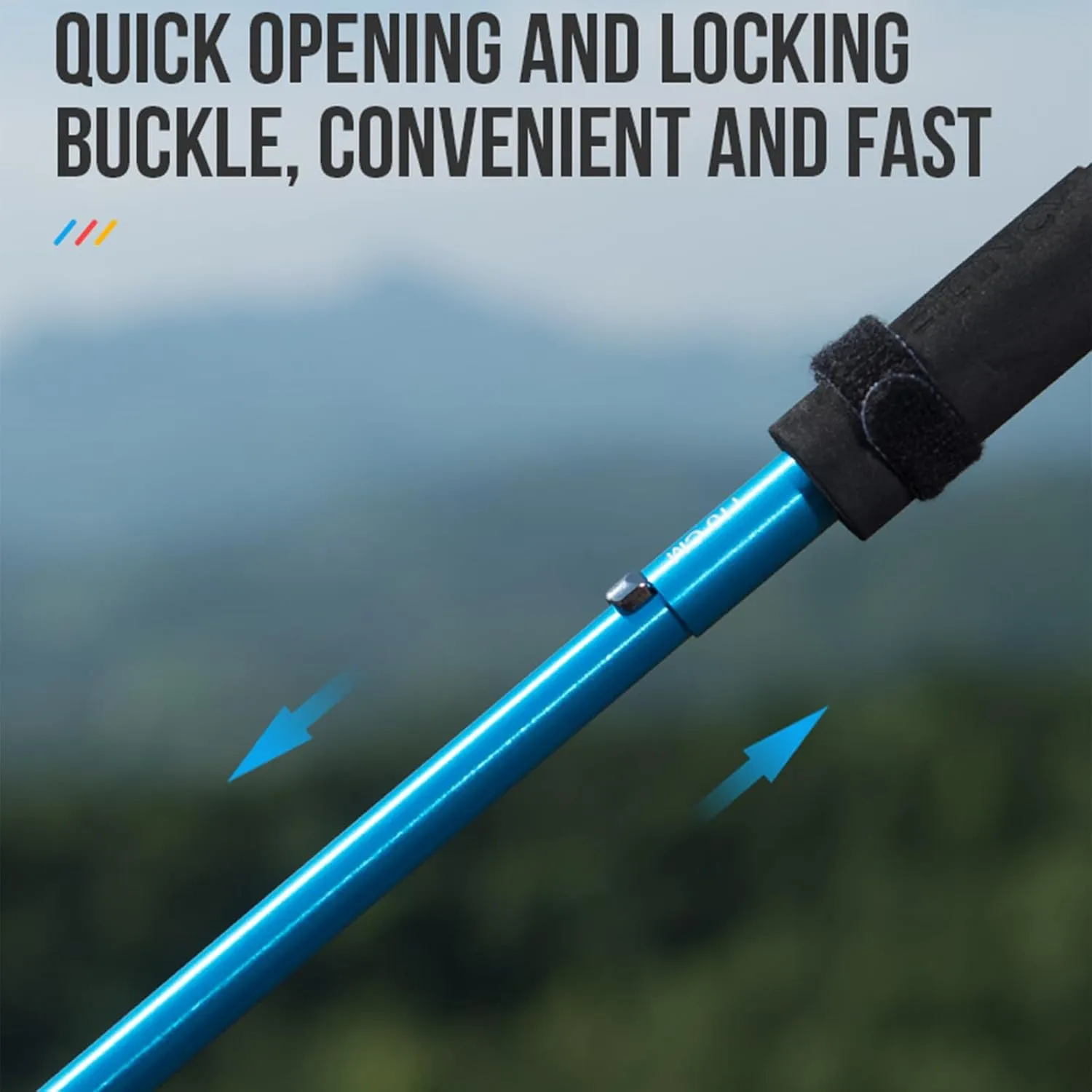 AONIJIE Trail Running Poles 2 Pcs Outdoor Trekking Poles Foldable Aluminum Alloy Sticks Quick Lock Ultralight for Camping Hiking Mountaining Marathon