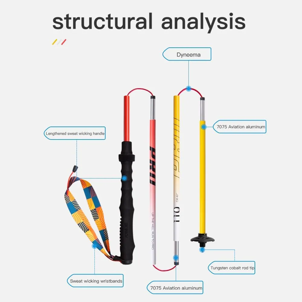 AONIJIE Trekking Poles - 2 Pcs Collapsible Aluminum Alloy 7075 Hiking Poles with Anti-Shock and Quick Lock System, Ultralight for Hiking, Camping, Mountaining, Trekking