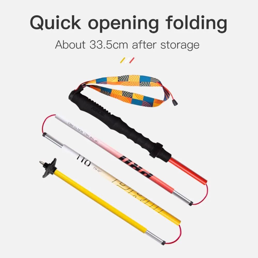 AONIJIE Trekking Poles - 2 Pcs Collapsible Aluminum Alloy 7075 Hiking Poles with Anti-Shock and Quick Lock System, Ultralight for Hiking, Camping, Mountaining, Trekking