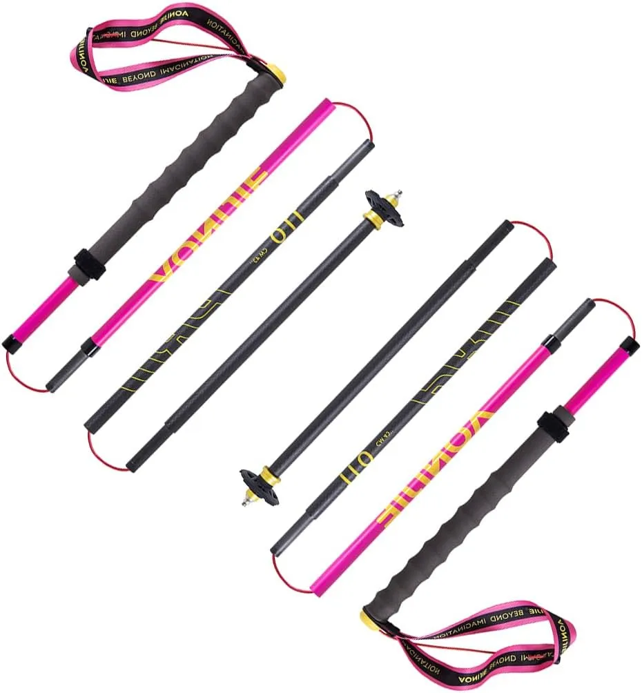 AONIJIE Trekking Poles -2 Ultralight Collapsible Carbon Fiber Hiking Poles with Anti-Shock and Quick Lock System, Folding Walking Sticks for Hiking, Camping