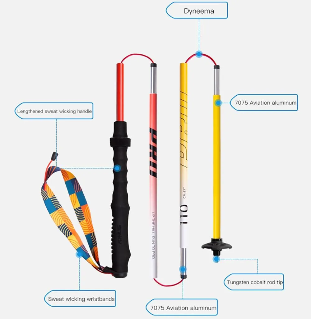 AONIJIE Trekking Poles -2 Ultralight Collapsible Carbon Fiber Hiking Poles with Anti-Shock and Quick Lock System, Folding Walking Sticks for Hiking, Camping