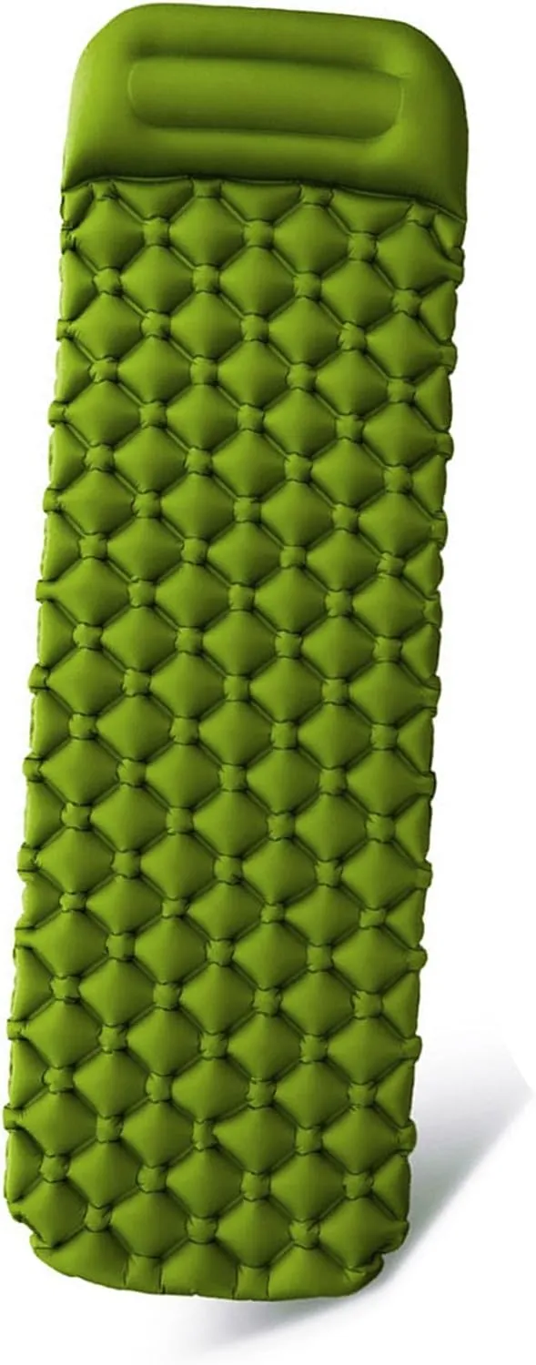 Army Green Foldable Camping Air Mattress Inflatable Sleeping Pad Air Mattress Cushion Sofa Bed for Great Outdoors