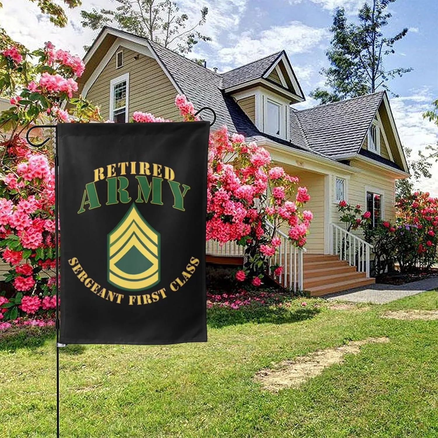 Army SFC Retired Banner Outdoor Flags Garden Flag Yard Flag 12.5x18in