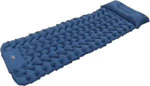 Asixxsix Inflatable Sleeping Pad, 77.2X26.8inch Inflatable Sleeping Mat with Pillow Built in Foot Pump, Portable Camping Mattress Pad with Carry Bag for Backpacking, Camp, Hiking, Tent