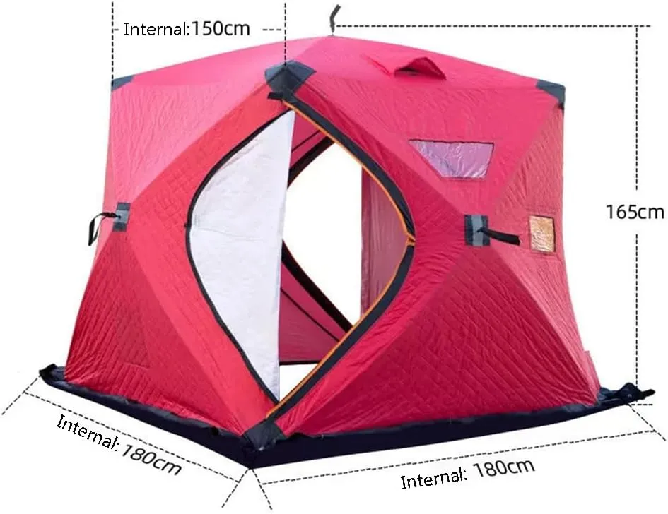 ASSYA Outdoor Winter Camping Winter Fishing Tent Ice Fishing Shelter Bold Skeleton, Strong Wind Resistance, Easy to Retract Suitable for 2-3 People