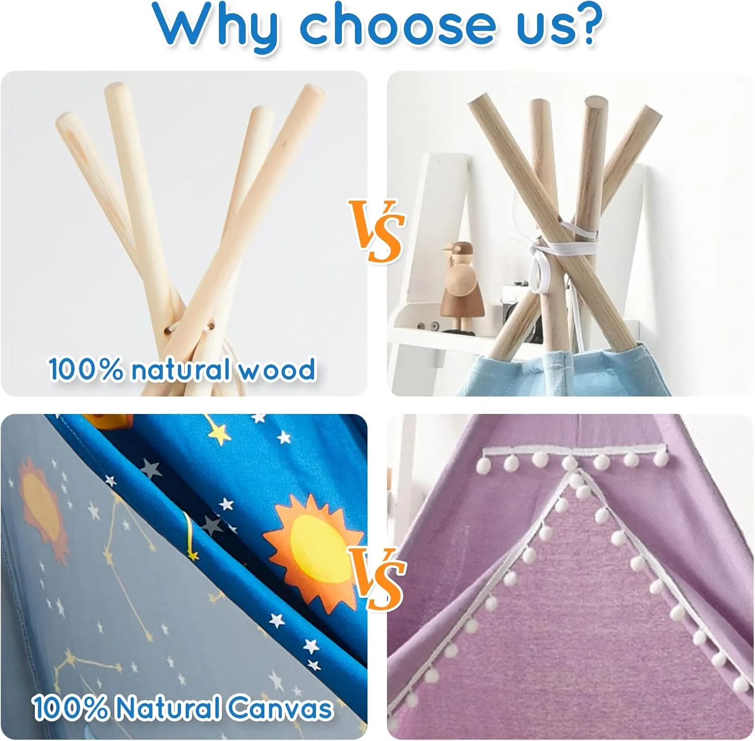 Asweets Kids Teepee Tent Children Play Tent Indoor Outdoor Play Tent Cotton Tent for Girls and Boys Kids Teepee (Starry Sky Tent)