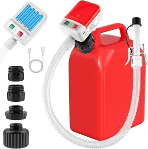 Automatic Fuel Transfer Pump with Auto-Stop Sensor, 3.2 GPM, 51'' Hose, Gas Can Pump with 4 Can Adapters, Upgraded USB or Battery-Powered Portable Liquid Gas Pump for Gas Can Gasoline, Diesel, Oil