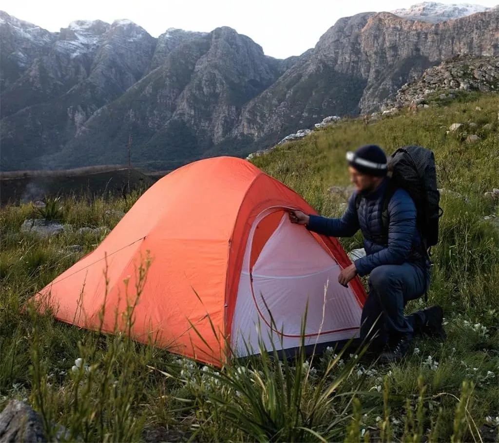 Backpacking Tent Ultralight 1-2 Person Waterproof Camping Outdoor Tent(Color:E)