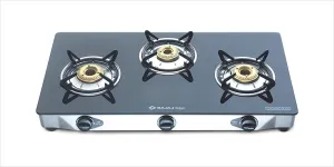 Bajaj CGX3, 3-Burner Stainless Steel Glass gas stove