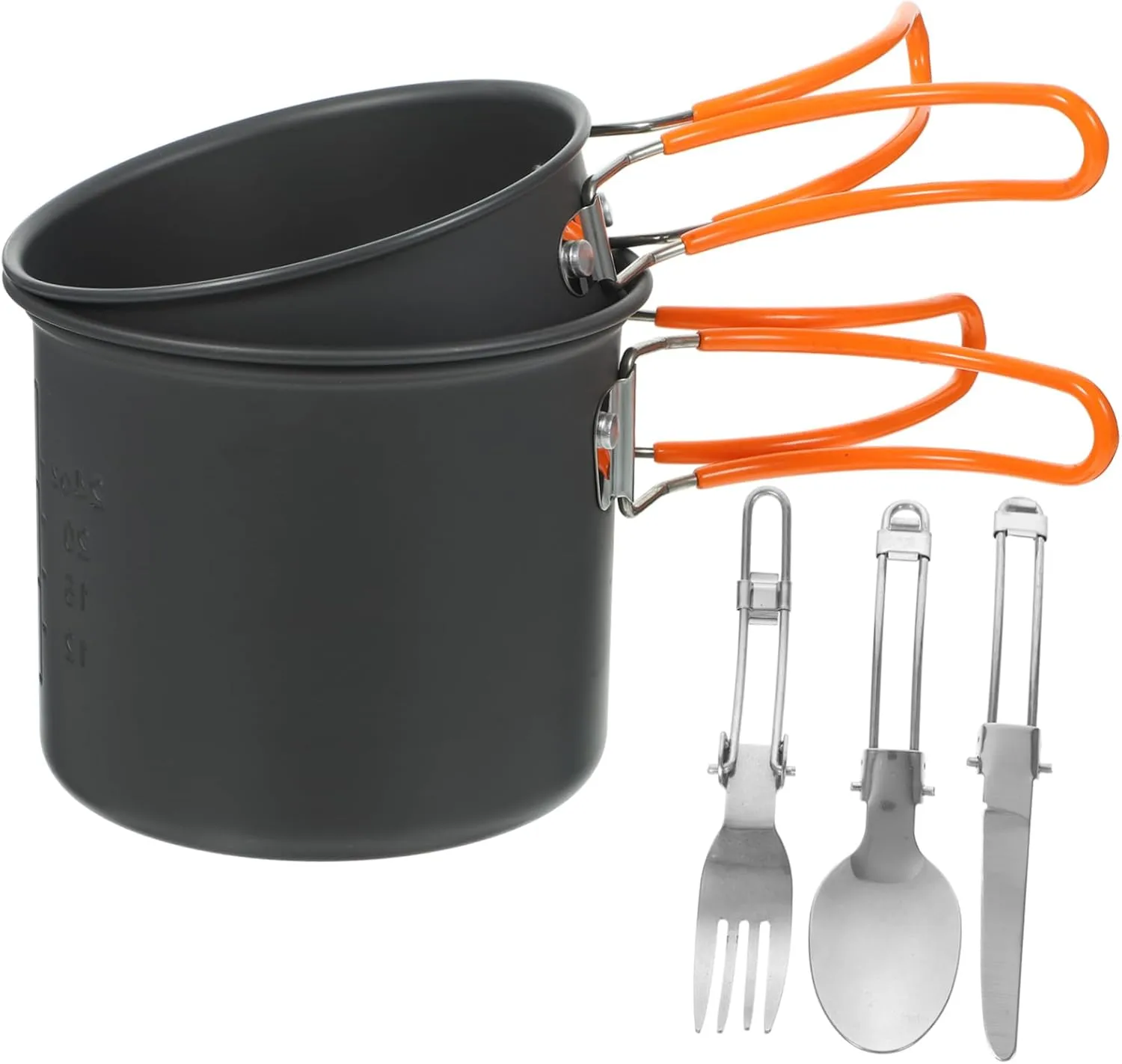 Balacoo 1-Person Compact Camping Cookware Set Metal Aluminum Pot Pan Plate Cup Outdoor Cooking Utensils Set