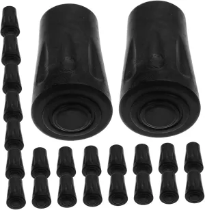 Balacoo 50pcs Carbon Trekking Poles Tips Walking Stick Covers Rubber Protectors for Hiking Pole Tips Anti-Slip Shock-Absorbing Design