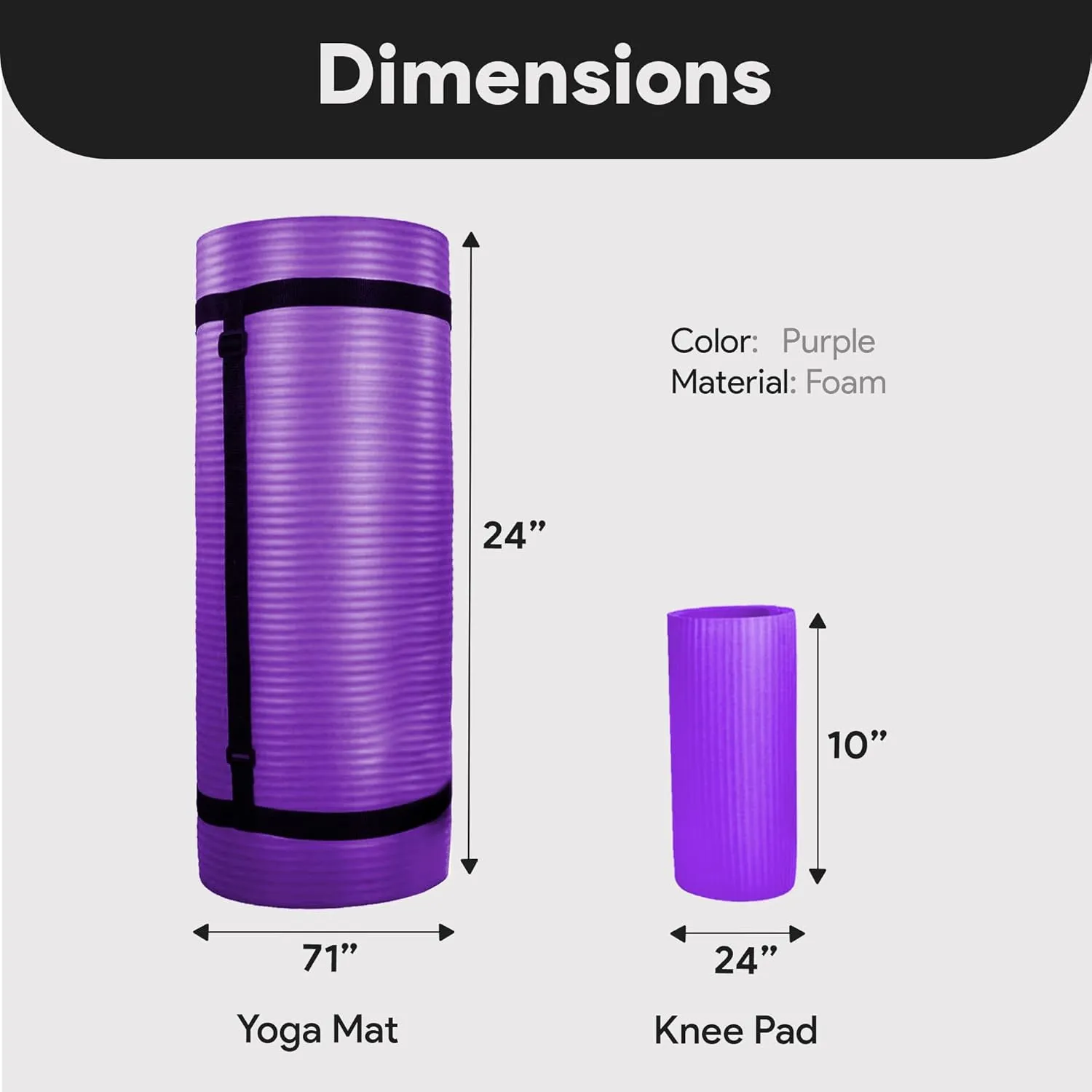 BalanceFrom Exercise Yoga Mat for Home Workout, 1” Thick, Optional Blocks & Knee Pad