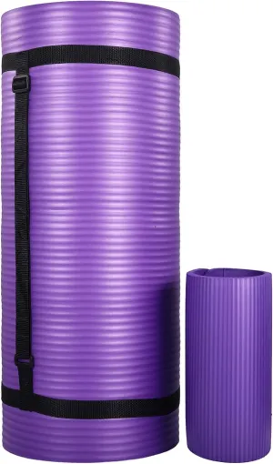 BalanceFrom Exercise Yoga Mat for Home Workout, 1” Thick, Optional Blocks & Knee Pad