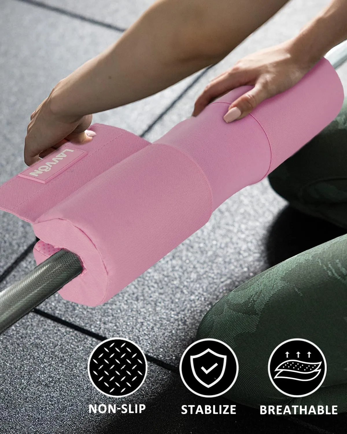 Barbell Squat Pad Nylon Padding AntiSlip- Thick Foam Barbell Pad for Squats Cushion, Lunges&Bar Padding for Hip Thrusts - Standard Weight Bar Pad - Provides Cushion to Neck Shoulders Training