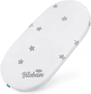 Bassinet Mattress Pad (17" x 29" x 0.8") Compatible with 4moms MamaRoo Sleep Bassinet, Waterproof Breathable Soft, Baby Foam with Removable Zippered Cover
