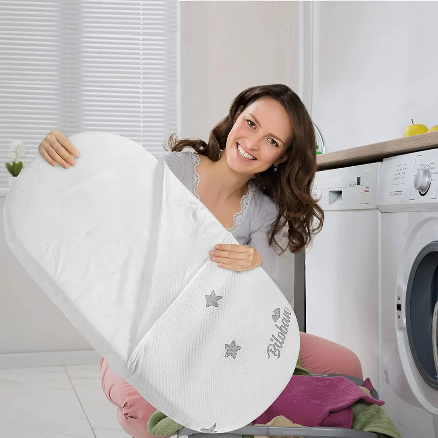 Bassinet Mattress Pad (17" x 29" x 0.8") Compatible with 4moms MamaRoo Sleep Bassinet, Waterproof Breathable Soft, Baby Foam with Removable Zippered Cover