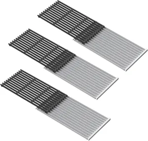 BBQ PLUS 17" x 9-4/5"Grill Emitter Plate & Cooking Grid Grate Replacement Kit for Charbroil TRU-Infrared 463257520 463255721 463242715 463242716 463276016 466242715 463255020,G533-0009-W1 G533-2200-W1