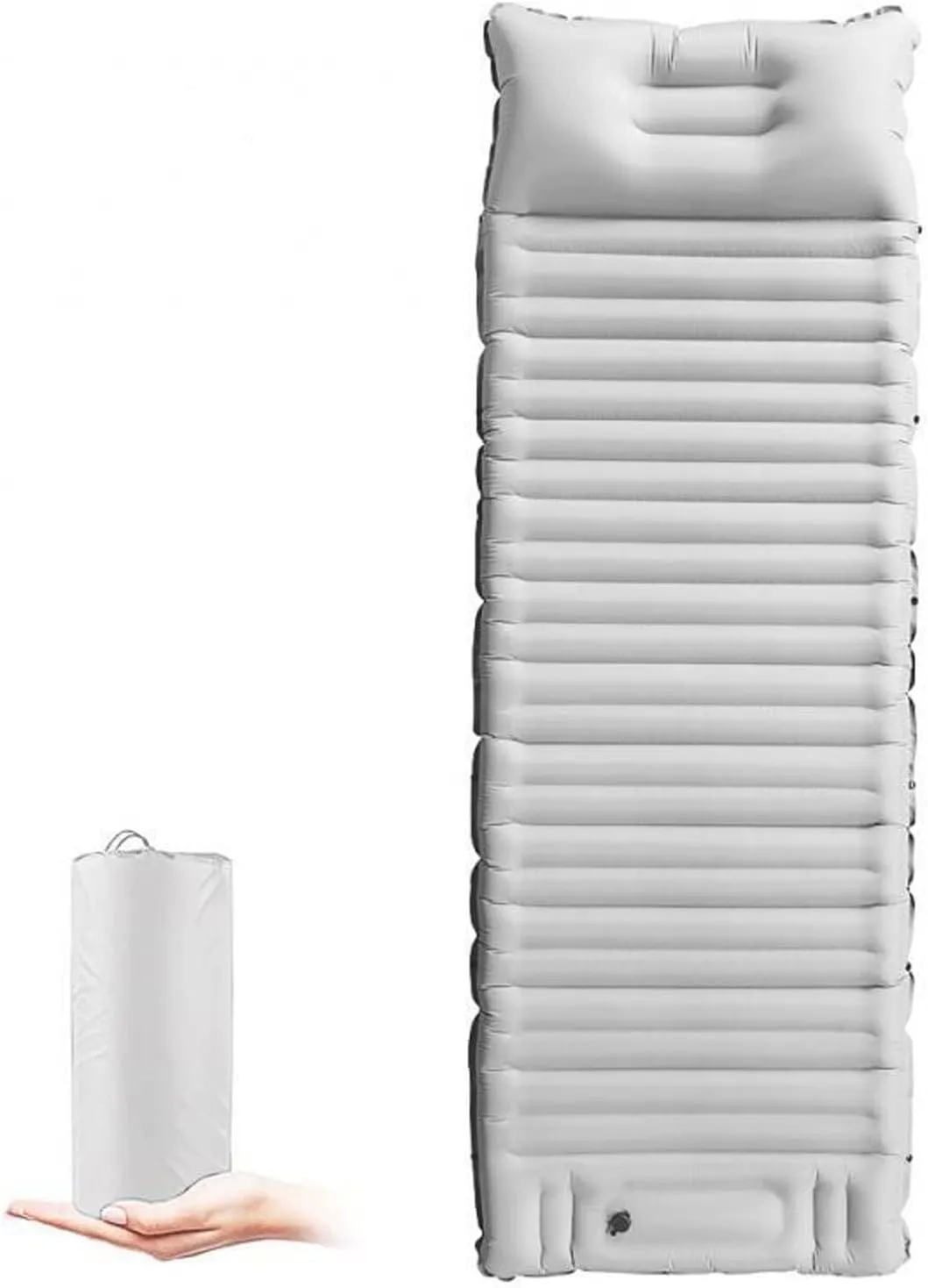Beach Blankets Outdoor Camping Inflatable Mattress Sleeping Pad Beach Inflatable Bed Office Lunch Break Cushion Ultralight Hiking Trekking Mat(White)