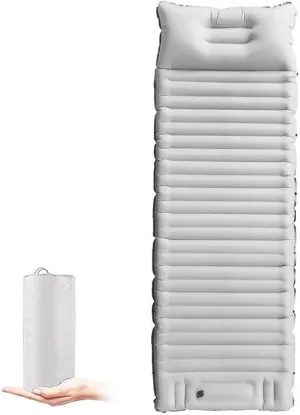 Beach Blankets Outdoor Camping Inflatable Mattress Sleeping Pad Beach Inflatable Bed Office Lunch Break Cushion Ultralight Hiking Trekking Mat(White)
