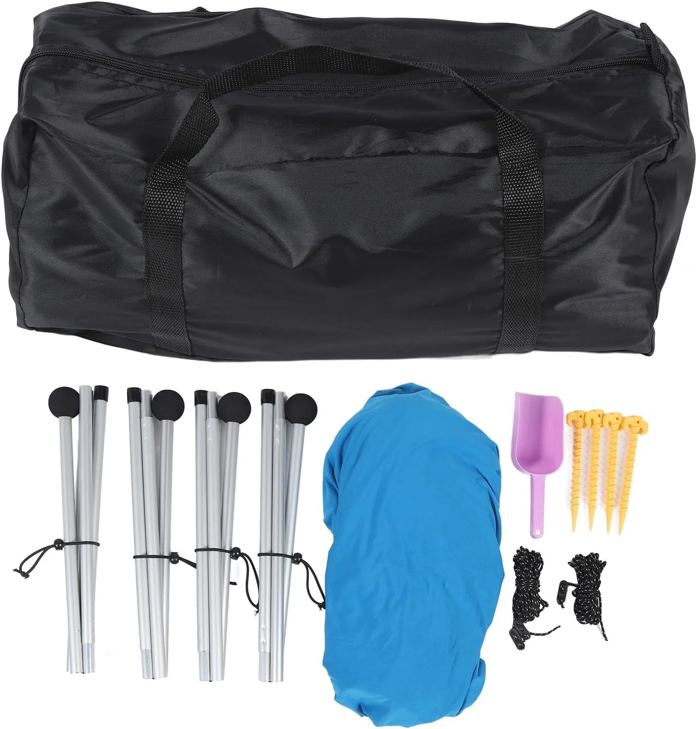 Beach Canopy, 4 Poles Beach Tent Sun Shelter Quick Setup with Carry Bag for Camping (200 * 160 * 150CM)