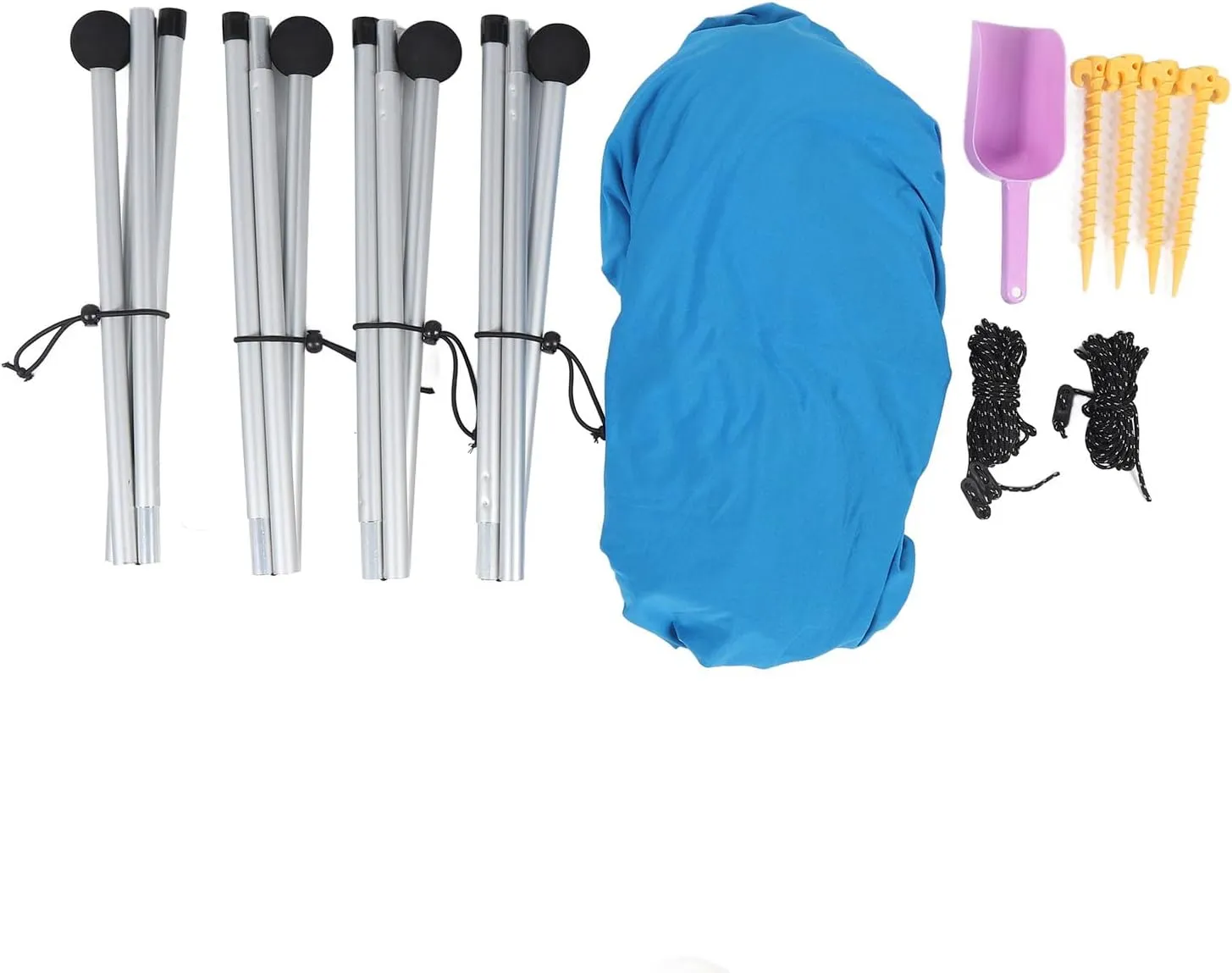 Beach Canopy, 4 Poles Beach Tent Sun Shelter Quick Setup with Carry Bag for Camping (200 * 160 * 150CM)