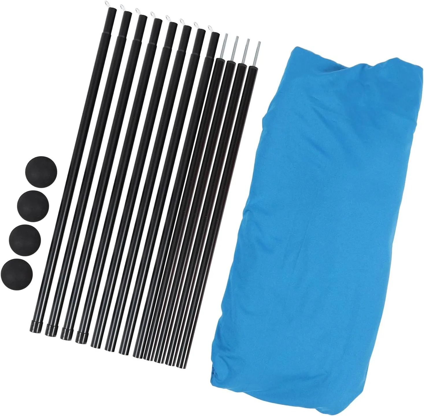 Beach Canopy, Quick Setup Up 4 Poles Polyester Iron Beach Shade Sun Shelter for Picnics (Blue)