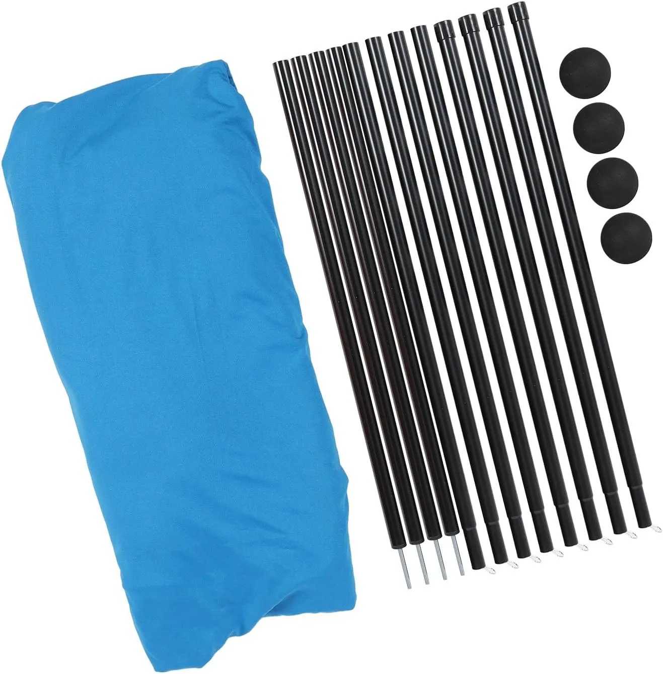 Beach Canopy, Quick Setup Up 4 Poles Polyester Iron Beach Shade Sun Shelter for Picnics (Blue)