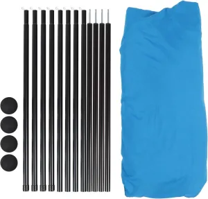 Beach Canopy, Quick Setup Up 4 Poles Polyester Iron Beach Shade Sun Shelter for Picnics (Blue)