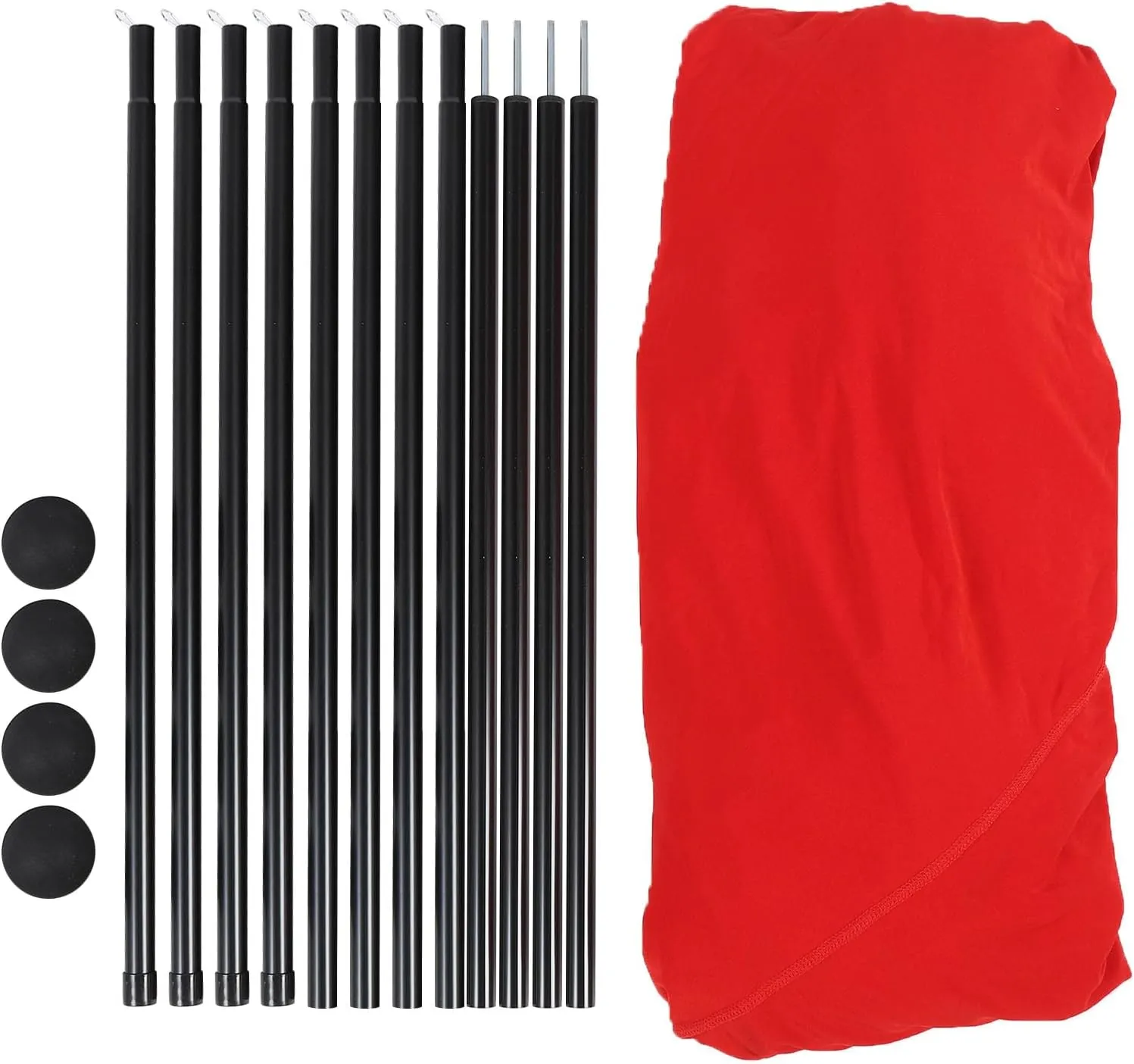 Beach Canopy, Quick Setup Up 4 Poles Polyester Iron Beach Shade Sun Shelter for Picnics (Red)