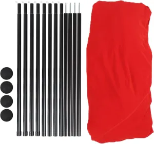 Beach Canopy, Quick Setup Up 4 Poles Polyester Iron Beach Shade Sun Shelter for Picnics (Red)