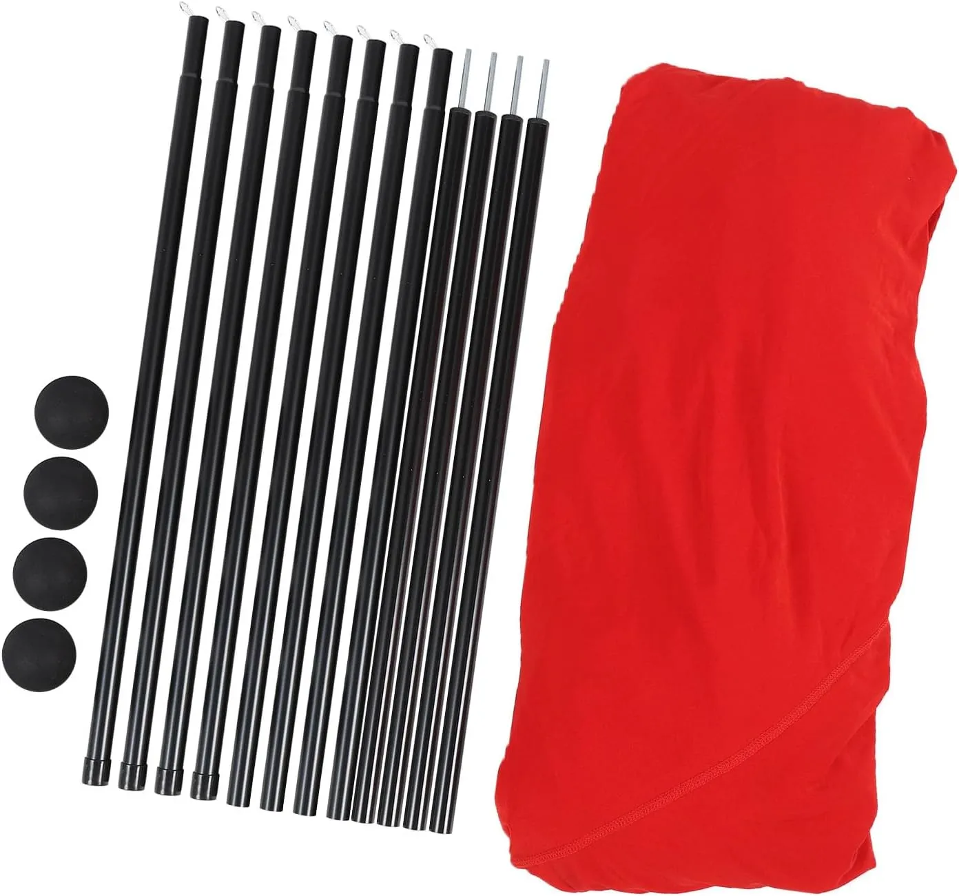 Beach Canopy, Quick Setup Up 4 Poles Polyester Iron Beach Shade Sun Shelter for Picnics (Red)