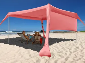 Beach Canopy Tent Shade with Sidewalls 10x10FT, 6.6FT Tall, UPF50  Sun Shelter, Windproof & Water Resistant, Includes Guylines Sand Shovel Stability Poles, Easy Up for Beach Outdoor Camping Backyard