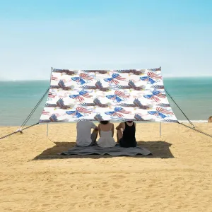 Beach Shade Tent with UPF50  UV Protection,4th of July Bows Eagles Lightweight Camping Sun Shelter for Outdoor,Camping Trips, Fishing, Backyard,Picnics,Easy Set Up and Carry 9x10.5 FT