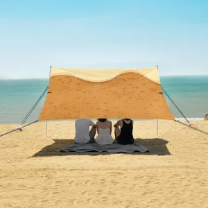 Beach Shade Tent with UPF50  UV Protection,Bakery Yellow Dripping Cream Lightweight Camping Sun Shelter for Outdoor,Camping Trips, Fishing, Backyard,Picnics,Easy Set Up and Carry 9x10.5 FT