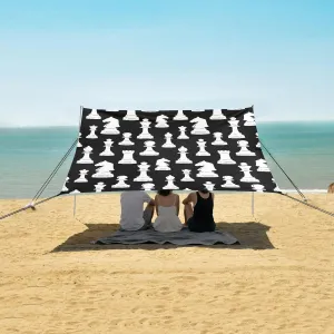 Beach Shade Tent with UPF50  UV Protection,Chess Pieces Figures Lightweight Camping Sun Shelter for Outdoor,Camping Trips, Fishing, Backyard,Picnics,Easy Set Up and Carry 9x10.5 FT