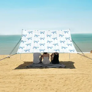 Beach Shade Tent with UPF50  UV Protection,Cute Blue Bows Lightweight Camping Sun Shelter for Outdoor,Camping Trips, Fishing, Backyard,Picnics,Easy Set Up and Carry 9x10.5 FT