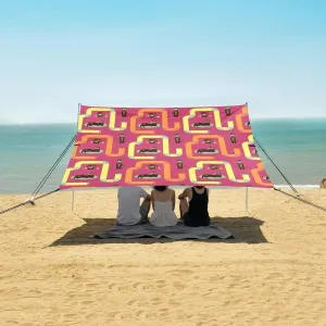 Beach Shade Tent with UPF50  UV Protection,Funny Ferret Pattern Lightweight Camping Sun Shelter for Outdoor,Camping Trips, Fishing, Backyard,Picnics,Easy Set Up and Carry 9x10.5 FT