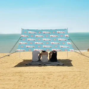 Beach Shade Tent with UPF50  UV Protection,Medical Ambulance Cartoon Style Lightweight Camping Sun Shelter for Outdoor,Camping Trips, Fishing, Backyard,Picnics,Easy Set Up and Carry 9x10.5 FT