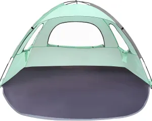Beach Tent Sun Protection Ventilated Beach Tent Sun Shelter with 3 Window Lightweight ＆ Foldable Canopy Easy Setup Windproof Shade for 3 Persons 83x55x46 Inch