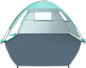 Beach Tent Sun Shelter for 3 Person with UPF 50  UV Protection, Lightweight & Easy Setup Beach Shade Canopy with Vent Windows & Zippered Door