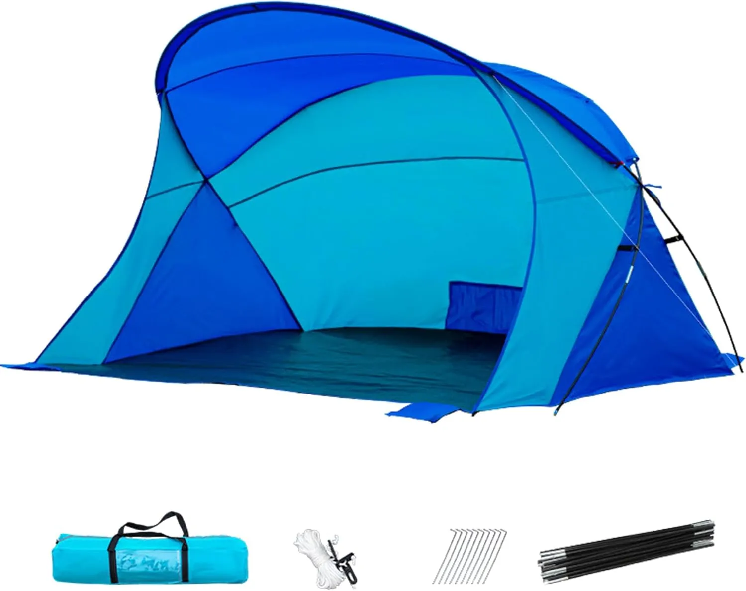 Beach Tent, Waterproof Beach Canopy, Fishing Tent with Windproof Sandbag, Support Pole, Rope and Floor Nail, Sun Shelter with Storage Bag for Outdoor Camping Canopy Cabana Umbrella