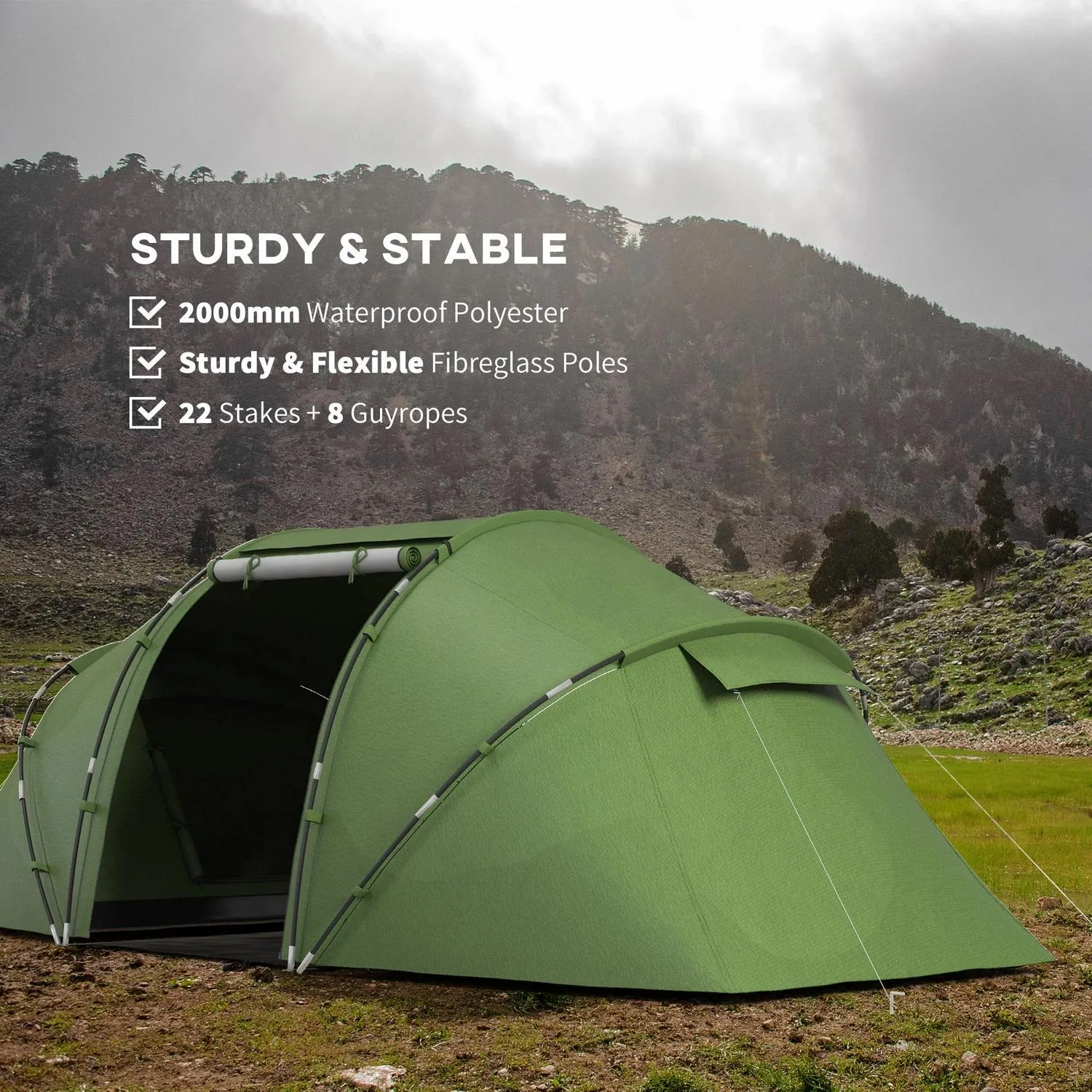 Bedroom, Shelter, Minimalistic Man Dark Tunnel W/ Green Closing soon Tent Hiking Two Protection Outsunny Camping 4-6 UV