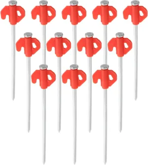 BESPORTBLE 20pcs Heavy Duty Tent Stakes Metal Ground Nails for Camping Canopy Garden Windproof Easy to Install