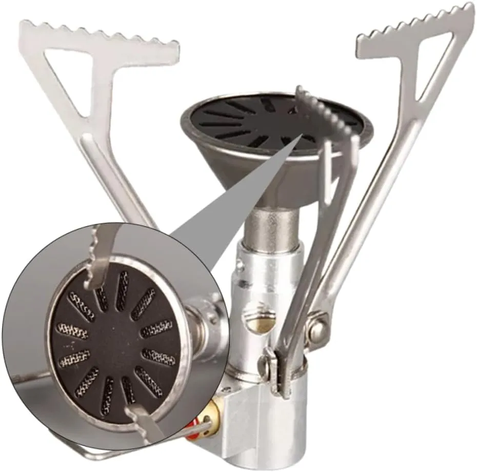 BESPORTBLE 2pcs Portable Mini Stainless Steel Camping Stove Leak Outdoor Cooker Safety Design Folding Gas Burner for Picnic and Hiking High Temp Resistant Construction