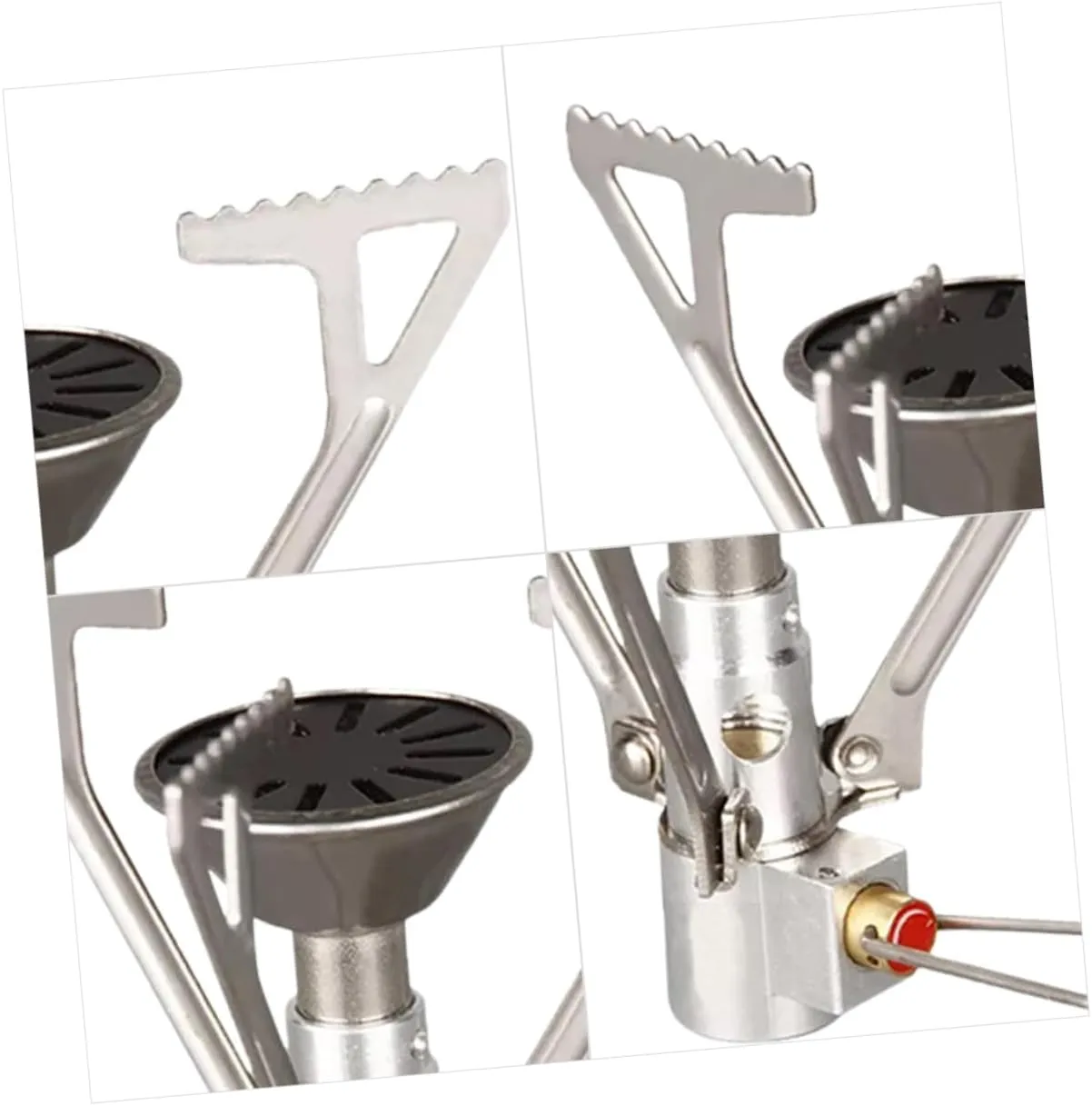 BESPORTBLE 2pcs Portable Mini Stainless Steel Camping Stove Leak Outdoor Cooker Safety Design Folding Gas Burner for Picnic and Hiking High Temp Resistant Construction