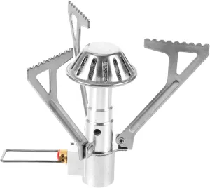 BESPORTBLE 2pcs Portable Mini Stainless Steel Camping Stove Leak Outdoor Cooker Safety Design Folding Gas Burner for Picnic and Hiking High Temp Resistant Construction