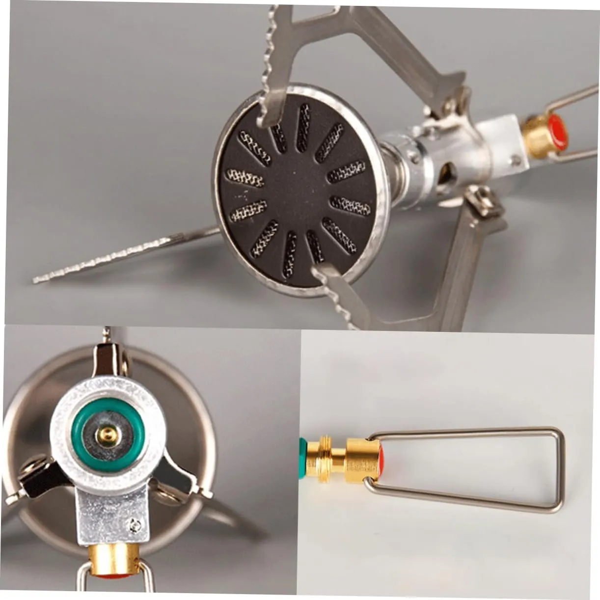 BESPORTBLE 2pcs Portable Mini Stainless Steel Camping Stove Leak Outdoor Cooker Safety Design Folding Gas Burner for Picnic and Hiking High Temp Resistant Construction