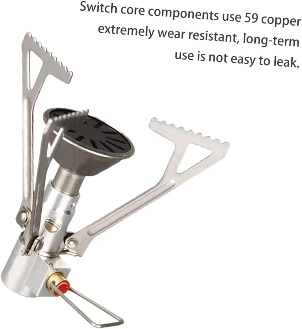 BESPORTBLE 2pcs Portable Mini Stainless Steel Camping Stove Leak Outdoor Cooker Safety Design Folding Gas Burner for Picnic and Hiking High Temp Resistant Construction
